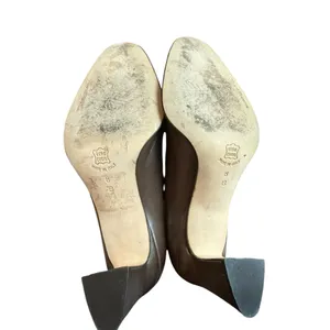 Evan-Picone New York Metallic Bronze Leather Block Heel Pumps Size 8B thumbnail 6