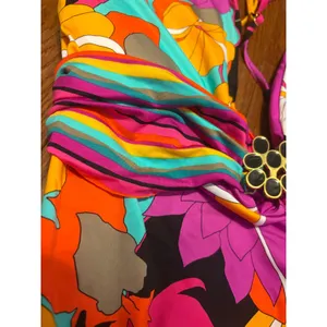 Trina Turk Gemini Plunge One Piece‎ Swimsuit Multicolor Black Hardware NWT 14 thumbnail 5