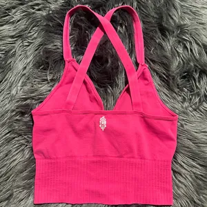 Free People Good Karma Crop Top Bright Pink Tank Top Size XS thumbnail 4