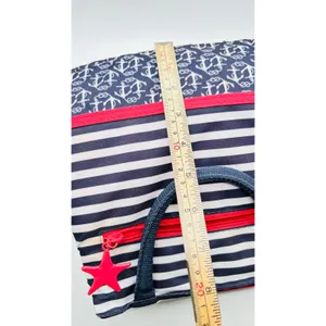 Tupperware top handle sack Hamptons Nautical Seashore Insulated Lunch Bag thumbnail 6