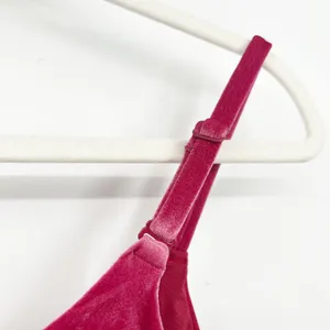 Athleta Womens Elation V-Neck Crushed‎ Velvet Crop Workout Tank Top Size M Pink thumbnail 6