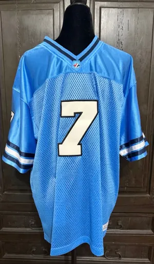 Property of Jerzees Athletic Dept. men’s Light Blue #7 jersey - Size Large. ***Refer to measurements. Gently warn & Excellent condition. Measurements approximately 25” from armpit to armpit x 30” long. Non-smoking home. Don’t like my price, make reasonable offer! And thank you for checking my closet. thumbnail 1