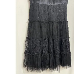 Antonio Melani Black Lace Tiered Cocktail Dress Pleated Tulle Size‎ 6 Whimsigoth thumbnail 3