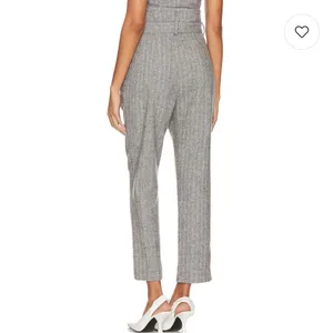 Line & Dot Paola Wool Blend High Rise Belted Trousers Grey L NWT thumbnail 5