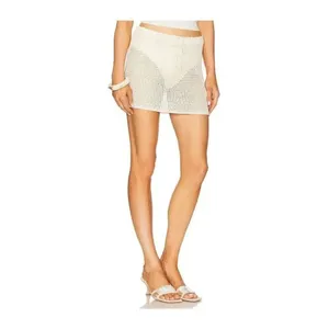 Good American Crochet Low Rise Skirt Cream 1XL Boho Swim cover #785 thumbnail 2