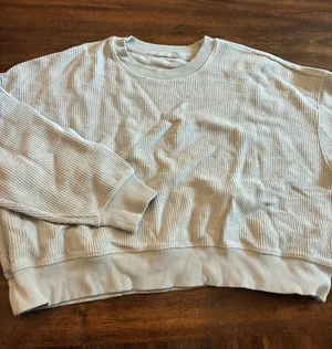 Aerie Crewneck Sweatshirt Medium Blue Gray Corded thumbnail 1