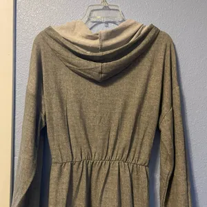 The Nines Boutique S Small 4-6 Long Sleeve Drop Sleeve Hooded Drawstring Gray Dr thumbnail 8