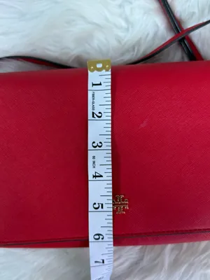 Tory Burch Emerson Combo Crossbody Red Leather Gold Logo Handbag thumbnail 4