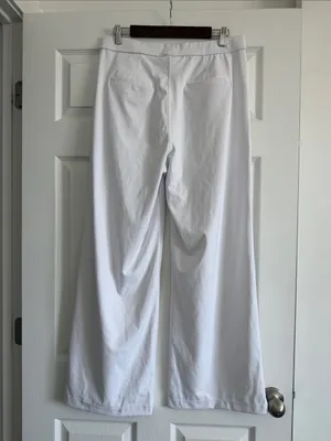 Halara HaloTekAir Wide Leg Pants White Size Large Stretch Pull On NWT thumbnail 4