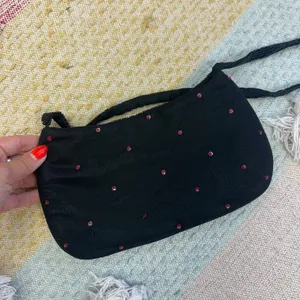 Floral Sequin Beaded Mini Shoulder Handbag Black thumbnail 4