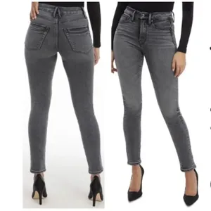 GOOD AMERICAN Good Legs Stovepipe Cigarette Denim Jeans in Black214 Size 2 thumbnail 3