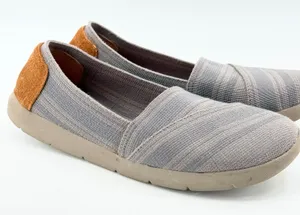 Baretraps Womens Memory Foam Slip On Shoes Gray Textile Suede Heel size 5 thumbnail 1
