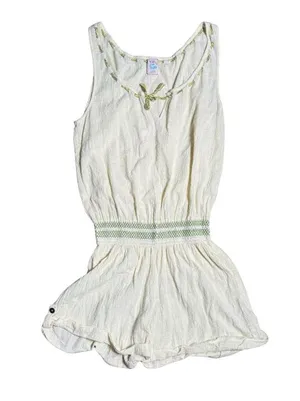 Free People Cotton Gauzy Pale Yellow Romper Small Beach Flowy thumbnail 9