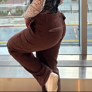 Primark Denim Co Brown Cargo Style Straight Leg Pants thumbnail 8