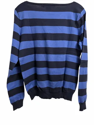 Ralph Lauren Women's Blue and Navy Striped Crewneck Sweater thumbnail 2