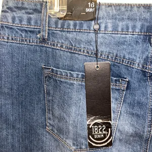 1822 Denim NEW Denim Blue Jean Skirt NWT Frayed Hem Mini Short thumbnail 4