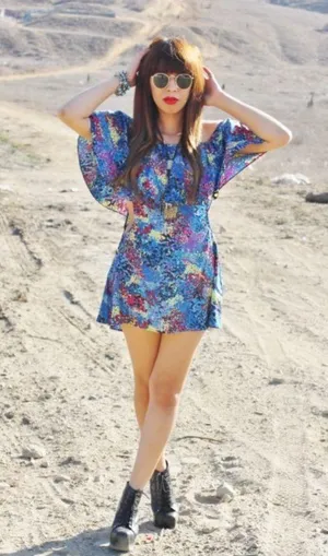 For Love & Lemons Cutout Floral Dress thumbnail 1