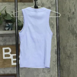 NWT Cotton On Womens Ribbed Logo Sleeveless Shirt Top Frosted Blue S thumbnail 2
