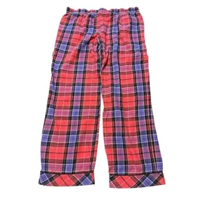 Women’s Victoria’s Secret Pajama Bottoms Pants Medium Red Plaid Flannel Pockets thumbnail 2