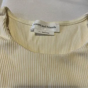 Lovers + Friends Revolve Clea Ribbed Knit Open Front Cropped Cream Sweater S thumbnail 2