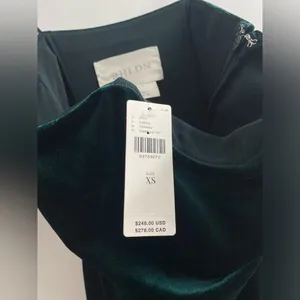 BHLDN Luella Emerald Green Strapless Velvet Side Slit Maxi Dress XS thumbnail 9