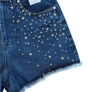 NWT BLANK NYC The Reeve High Rise Silver Dream Denim Shorts Size 28 Retail $98 thumbnail 4