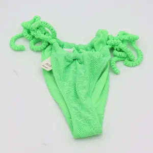 Aerie Bikini Bottom Womens S Cheekiest Neon Green Floral Lace Scrunchie Tie NEW thumbnail 1