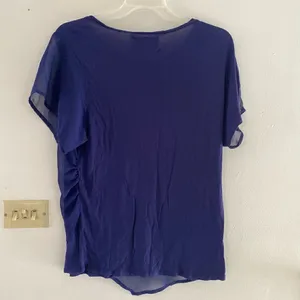 Zara Basic Special Edition Short Sleeve Top Zipper Detail Size Large Navy thumbnail 9
