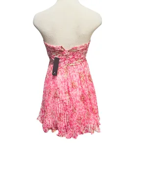 Lulus Radiantly Sweet White and Pink Floral Halter Mini Dress. Size Medium NWT thumbnail 5
