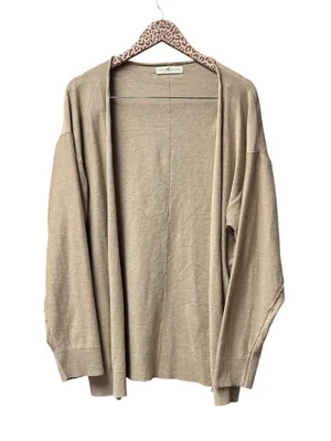 Natural Life Long Sleeve Open Knit Cardigan Sweater Tan L/XL Large/Extra Large thumbnail 1