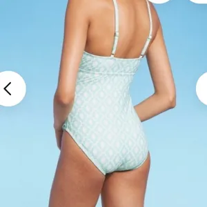 Shade & Shore Blue and White One Piece Swim thumbnail 3