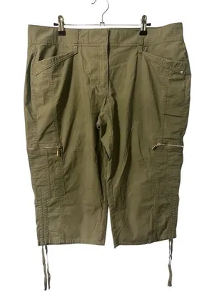 White House Black Market Olive Green Cargo‎ Capri, Size 14 thumbnail 1