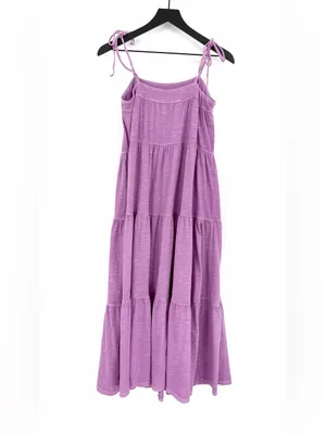 AMERICAN EAGLE Tiered Midi Dress Lilac Purple M thumbnail 7
