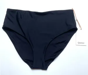 Quince Italian High-Rise Bikini Bottom Swim Black Size Medium NEW thumbnail 1