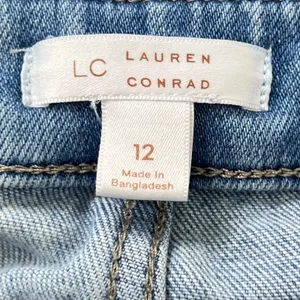 LC Lauren Conrad Super High Rise Wide Leg Jeans Women's 12 Light Wash Front Seam thumbnail 5
