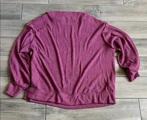We The Free Ribbed Long Sleeve Sweater in Berry Pink thumbnail 1