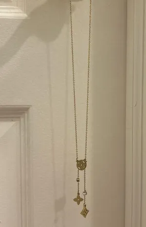 Gold And Diamond Drop Logo Symbol Stainless Steel Necklace thumbnail 6