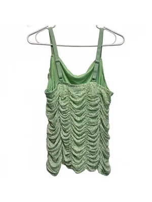Torrid Green Hemlock Stretch Mesh Crop Shirred Ruched Cami Tank Top Size 0 (12) thumbnail 4