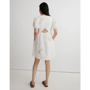 Madewell Annamarie Mini Girly Gauzy Poofy Cotton Dress White Floral NWT size 00 thumbnail 8