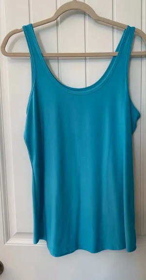 No Boundaries Bright Turquoise Scoop Tank Top thumbnail 1