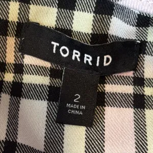 Torrid Jacket Women’s Size 2 2X Pink Plaid Flannel Hooded Anorak Snaps Spring thumbnail 6