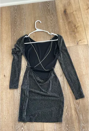 Black shiny mini dress Size XS thumbnail 2