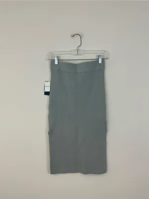 Abercrombie and Fitch Light Blue Gray Knit Midi Skirt Size Small NWT thumbnail 6