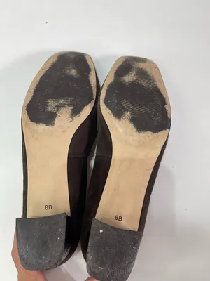 Talbots Women's 8 B Brown Croc Embossed Leather Kitten Block Heel Shoes Academia thumbnail 4