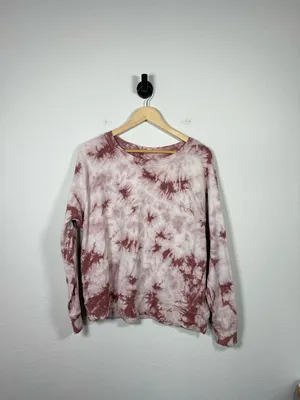 Athleta Sundown Tie Dye Sweatshirt Palermo Pink Crystal Dye Size L thumbnail 6