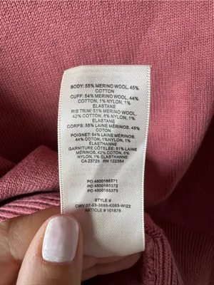 Wilfred Free Aritzia Women’s Merino Wool Mauve Mock Neck Sweater Medium thumbnail 3
