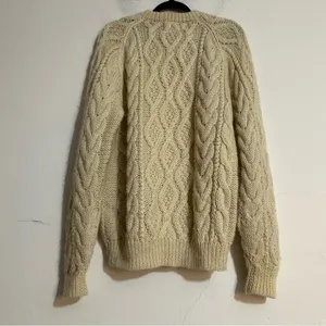 American Eagle VTG Icelandic Wool Cable Knit Chunky Sweater Fisherman Preppy thumbnail 6