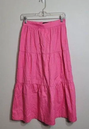 Anthropologie O.P.T Pink Tiered Maxi Skirt Nwt Xs Boho Spring/Summer thumbnail 1