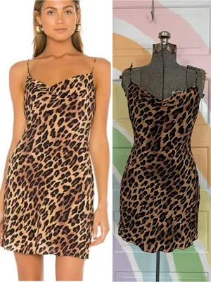 Alice + Olivia Harmony Leopard Print Mini Slip Dress Sz 0 🧡🎀 thumbnail 2