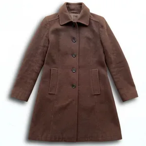 Ined Brown Wool Blend Single Breasted Coat Martingale Back Size 2 Made in Japan thumbnail 1